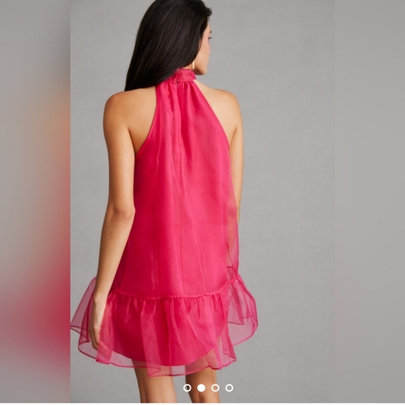 Maeve Organza Bow Mini Dress Size M - Picture 2 of 7